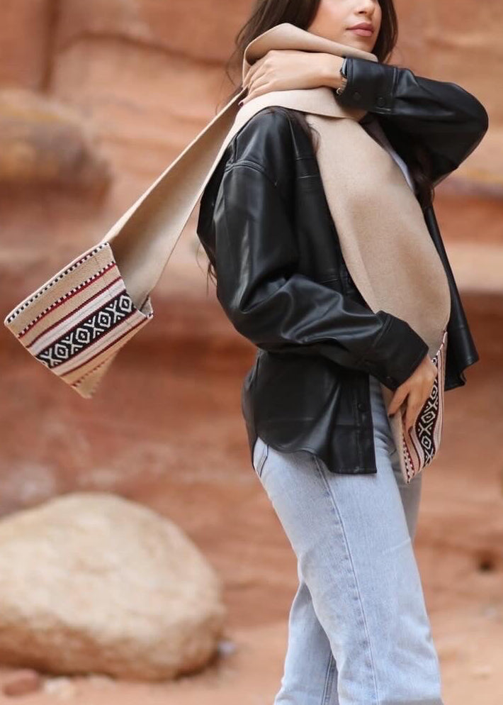 Beige Scarf With Pocket