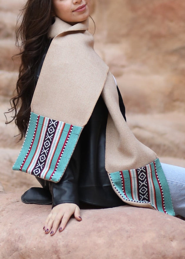 Beige Scarf With Pocket