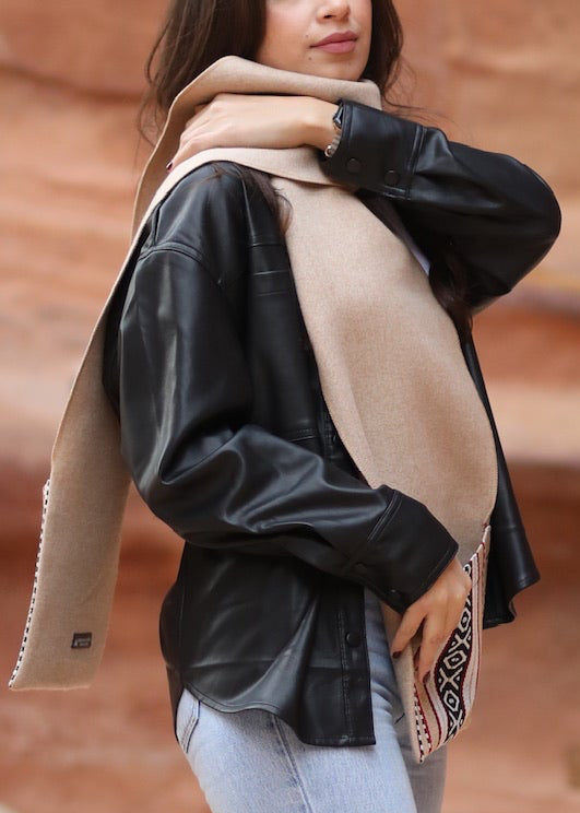 Beige Scarf With Pocket