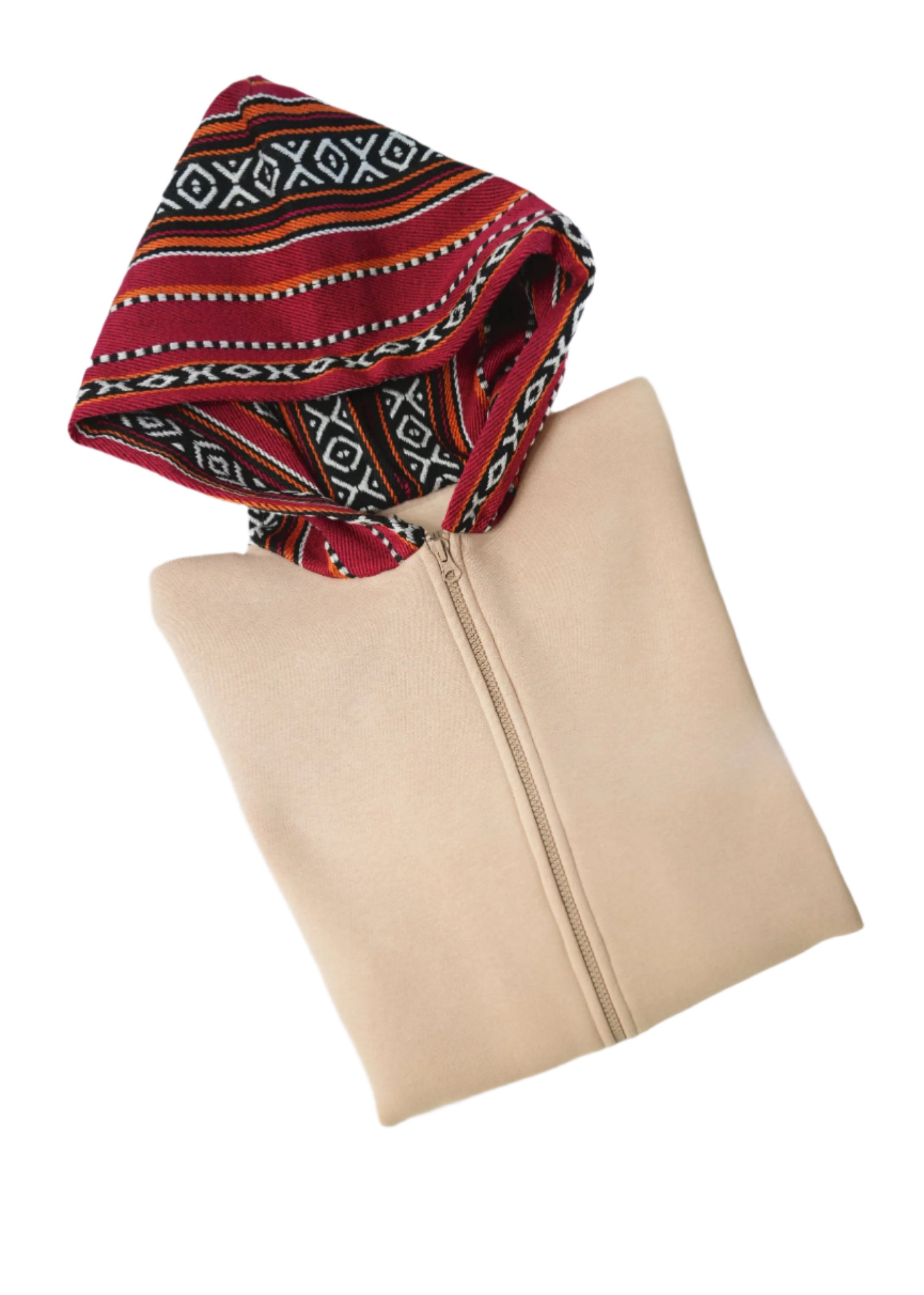 Zip-up hoodie with Bedouin hood