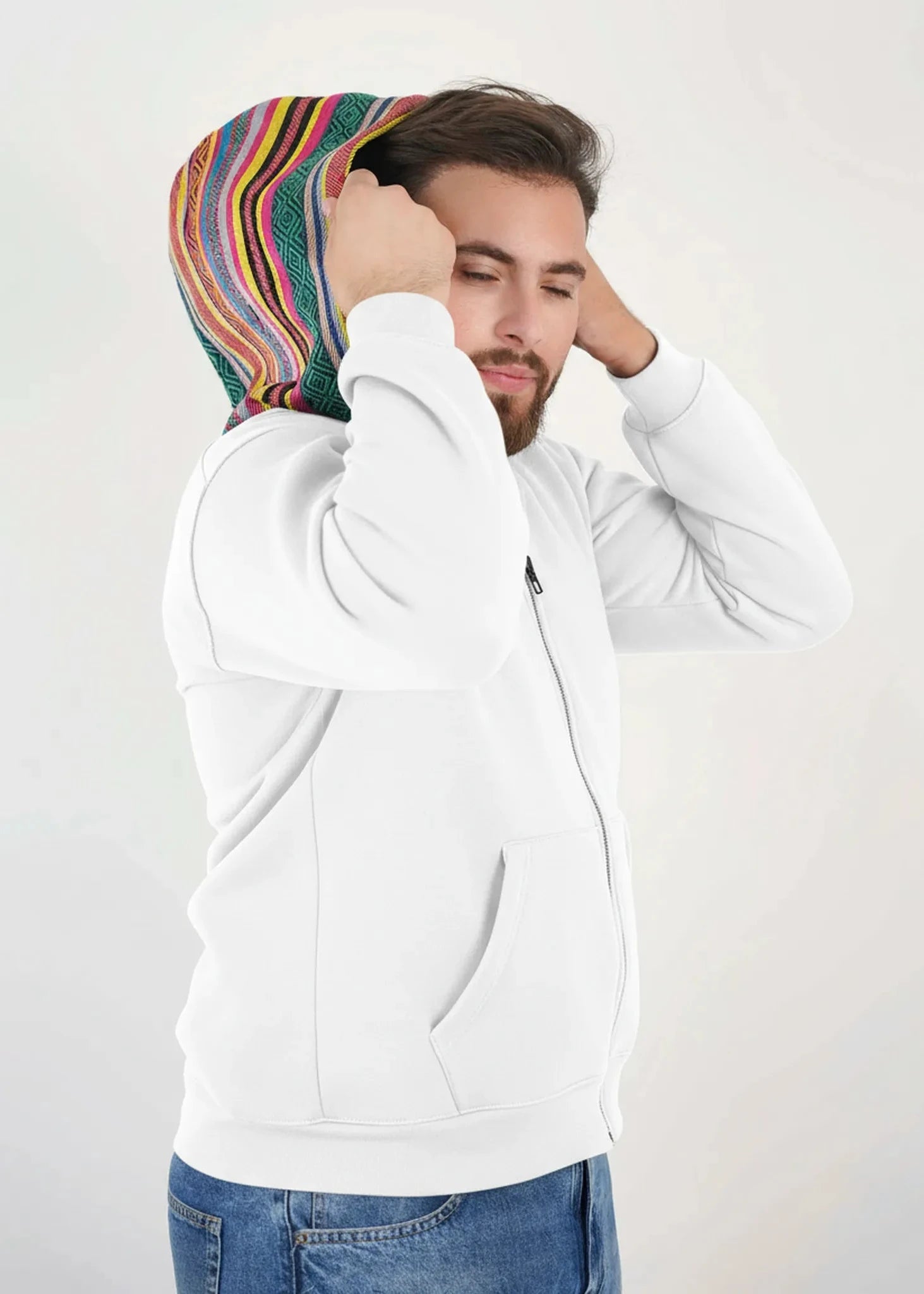 Sadu Hoodie Jacket - white- Unisex