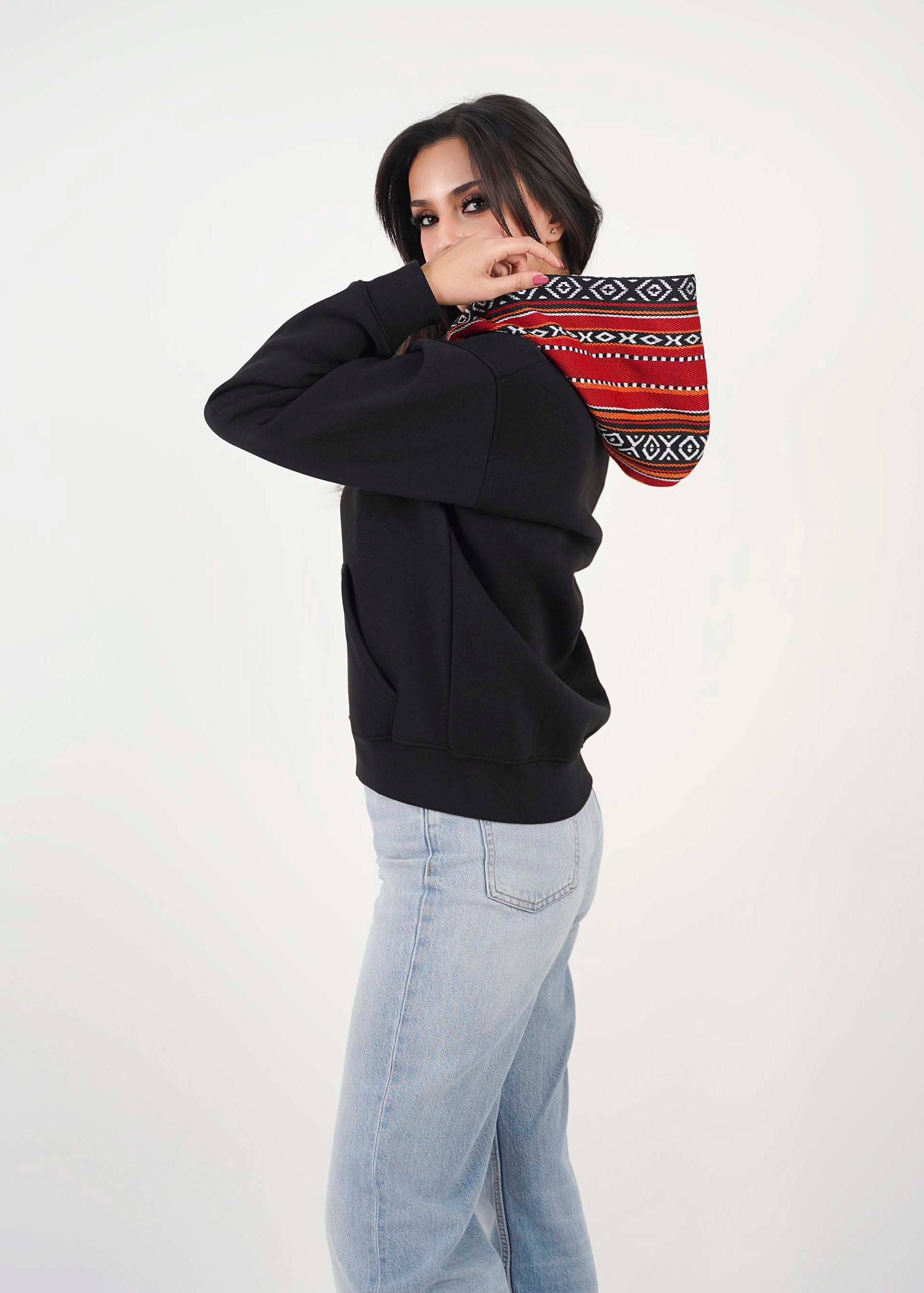 Sadu Hoodie Jacket - Black- Unisex