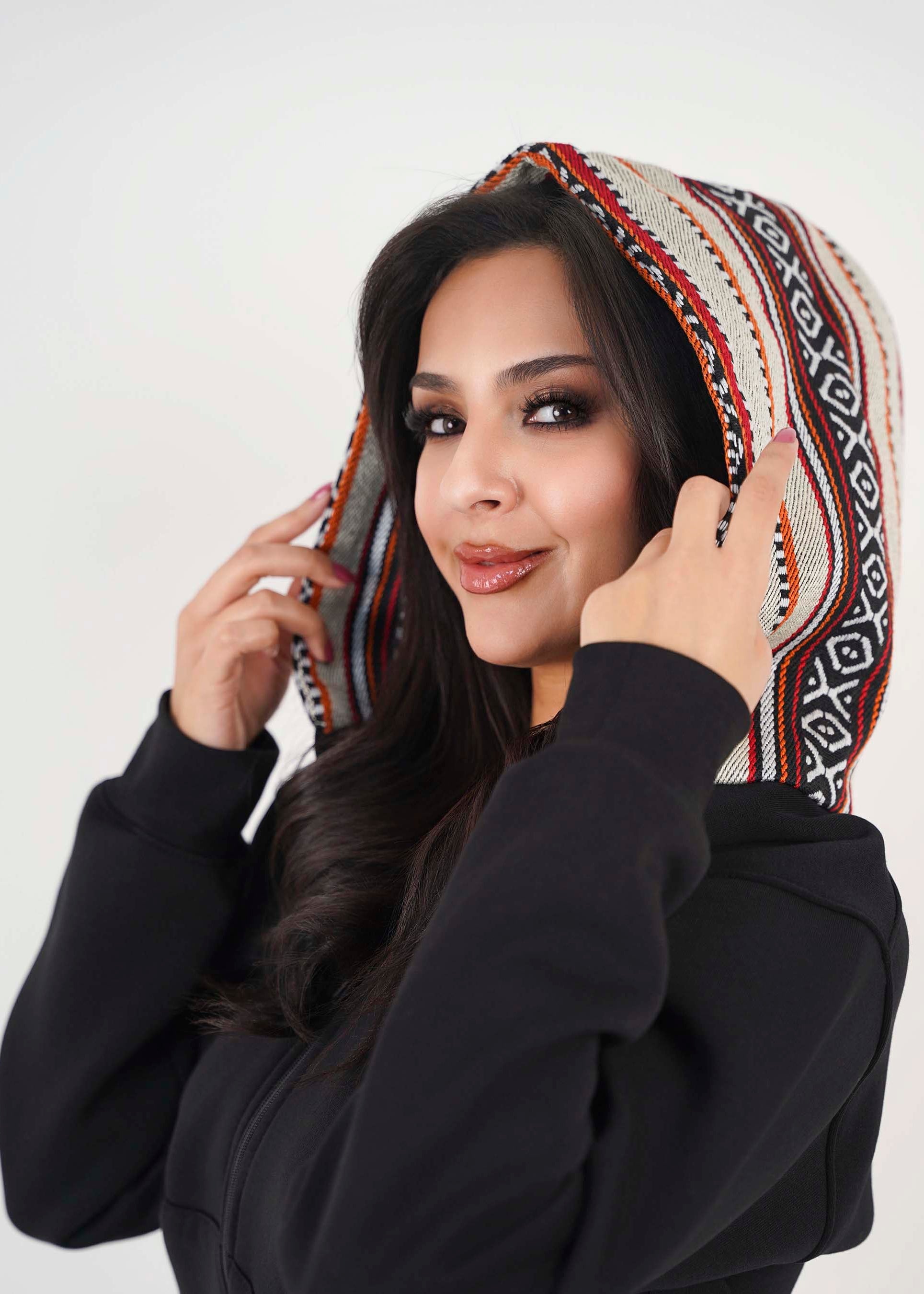 Sadu Hoodie Jacket - Black- Unisex