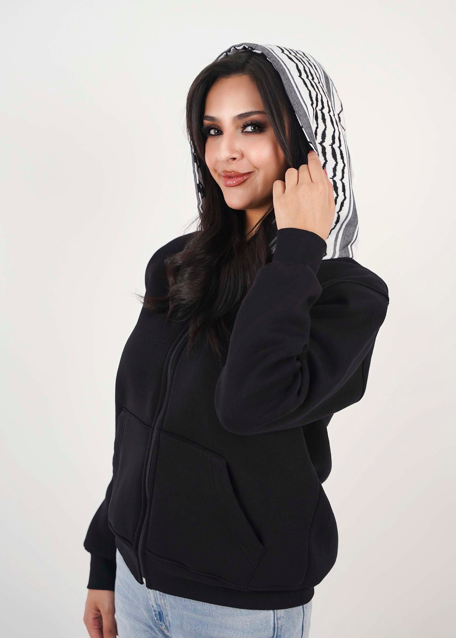 Keffiyeh Hoodie Jacket - unisex