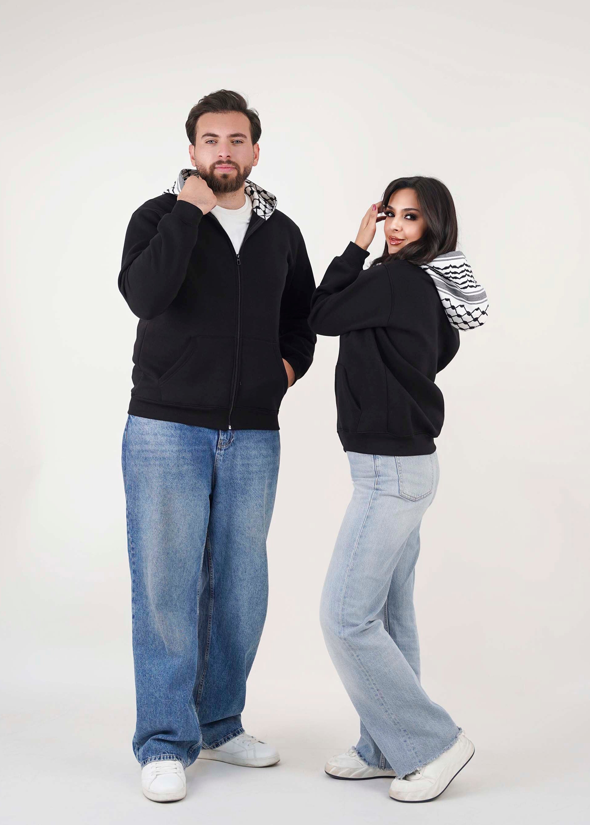 Keffiyeh Hoodie Jacket - unisex