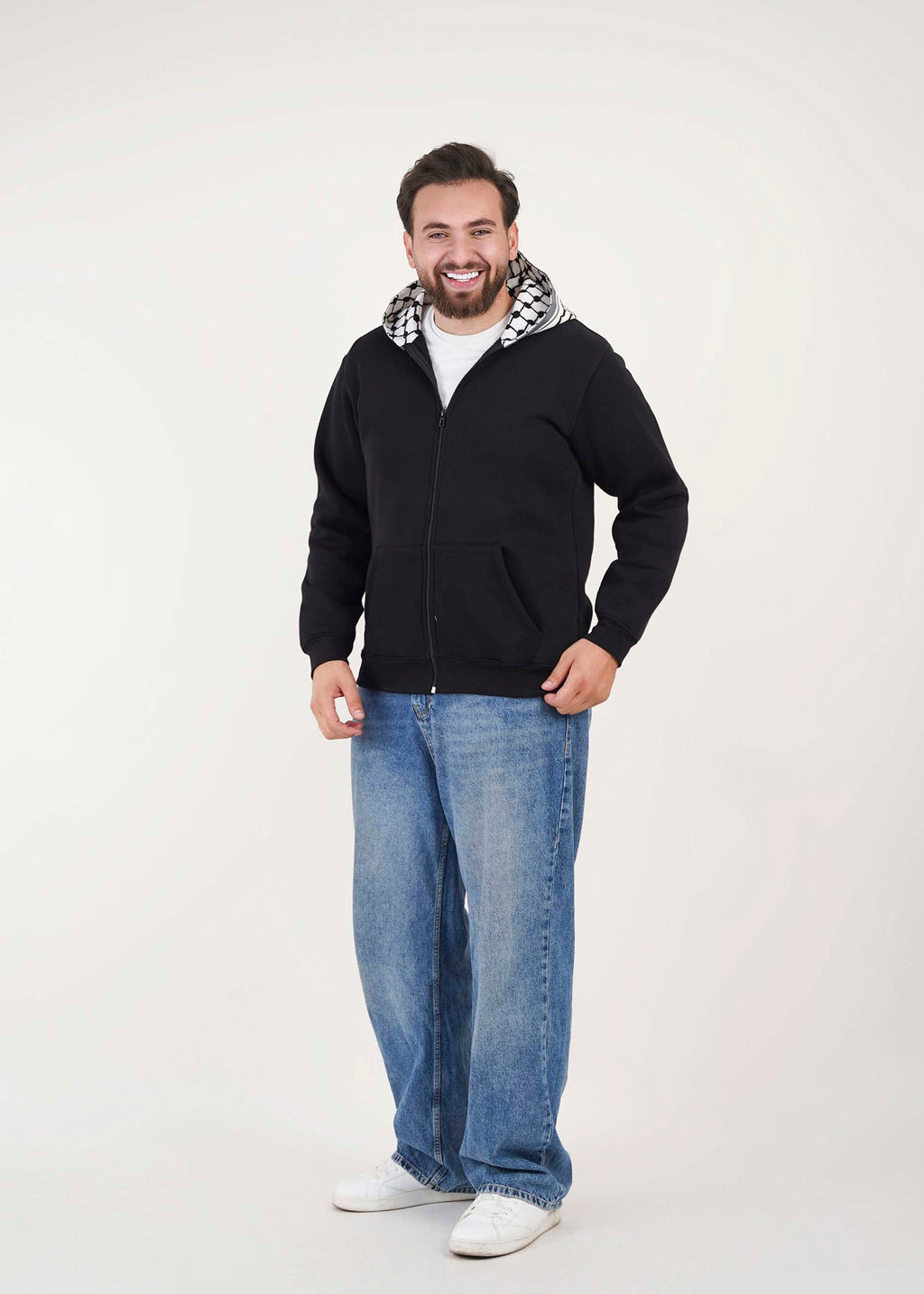 Keffiyeh Hoodie Jacket - unisex