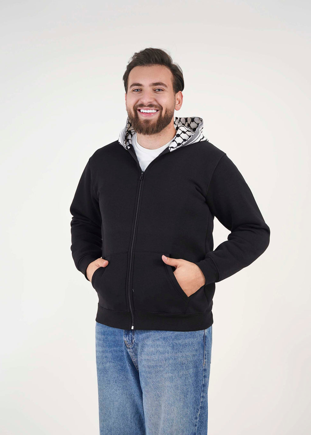 Keffiyeh Hoodie Jacket - unisex