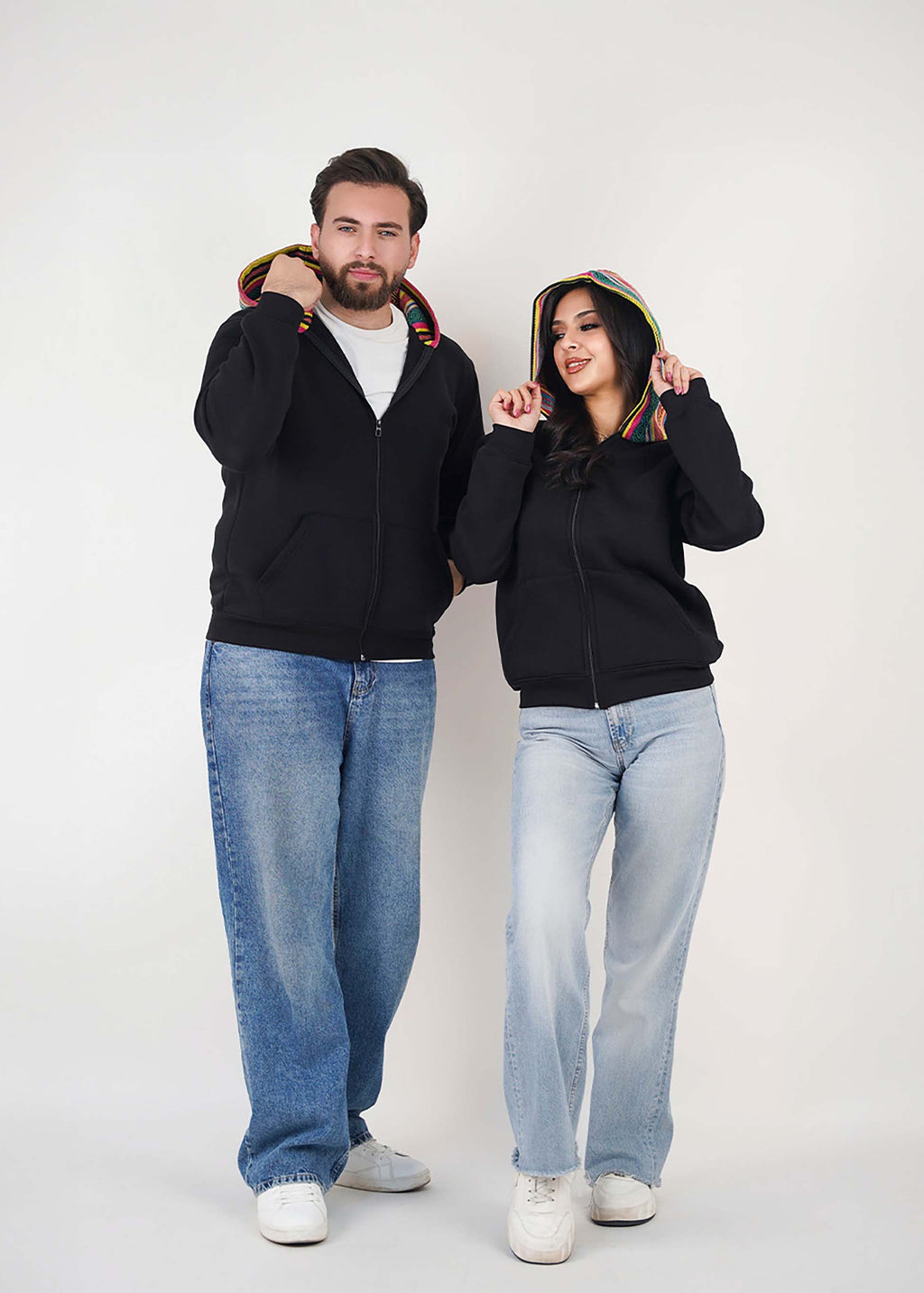 Sadu Hoodie Jacket - Black- Unisex