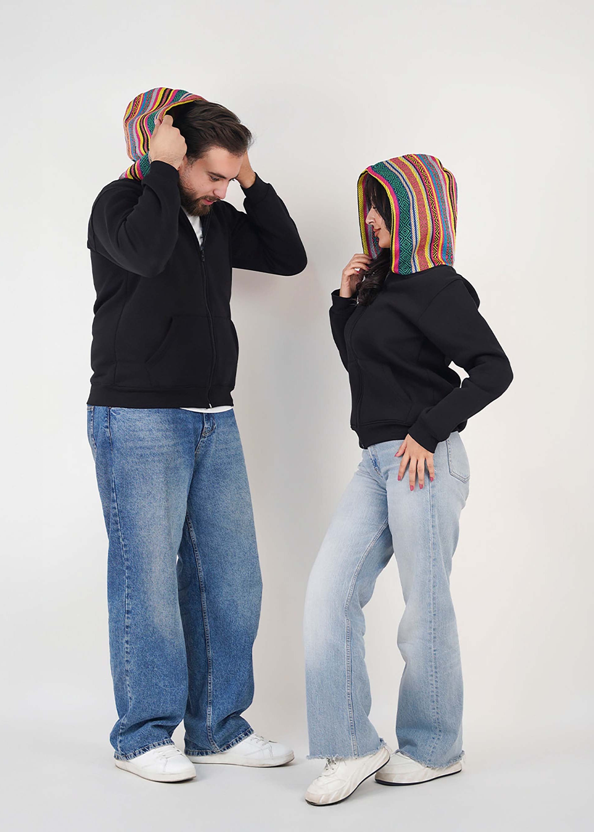 Sadu Hoodie Jacket - Black- Unisex