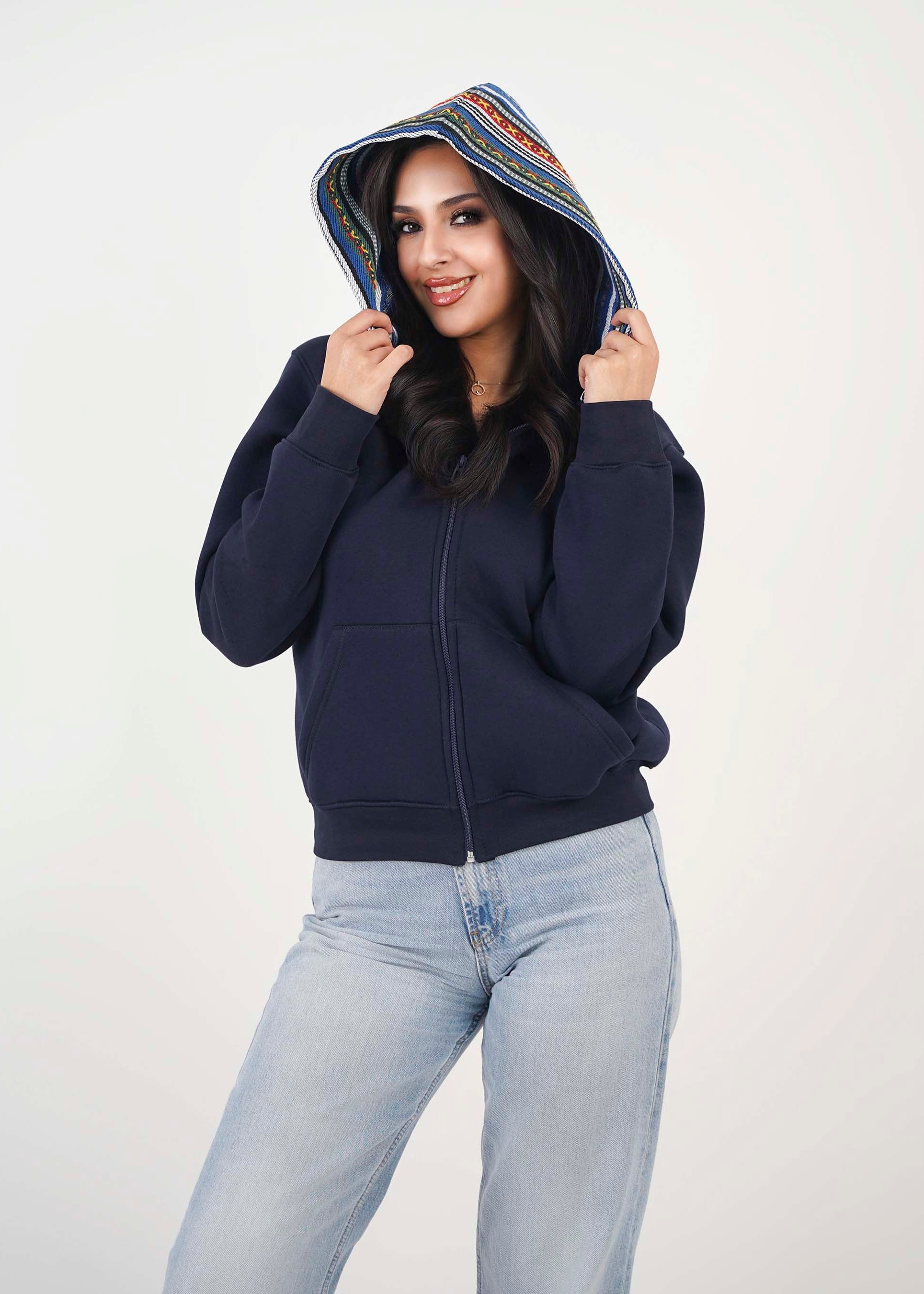 Sadu Hoodie Jacket - Navy- Unisex