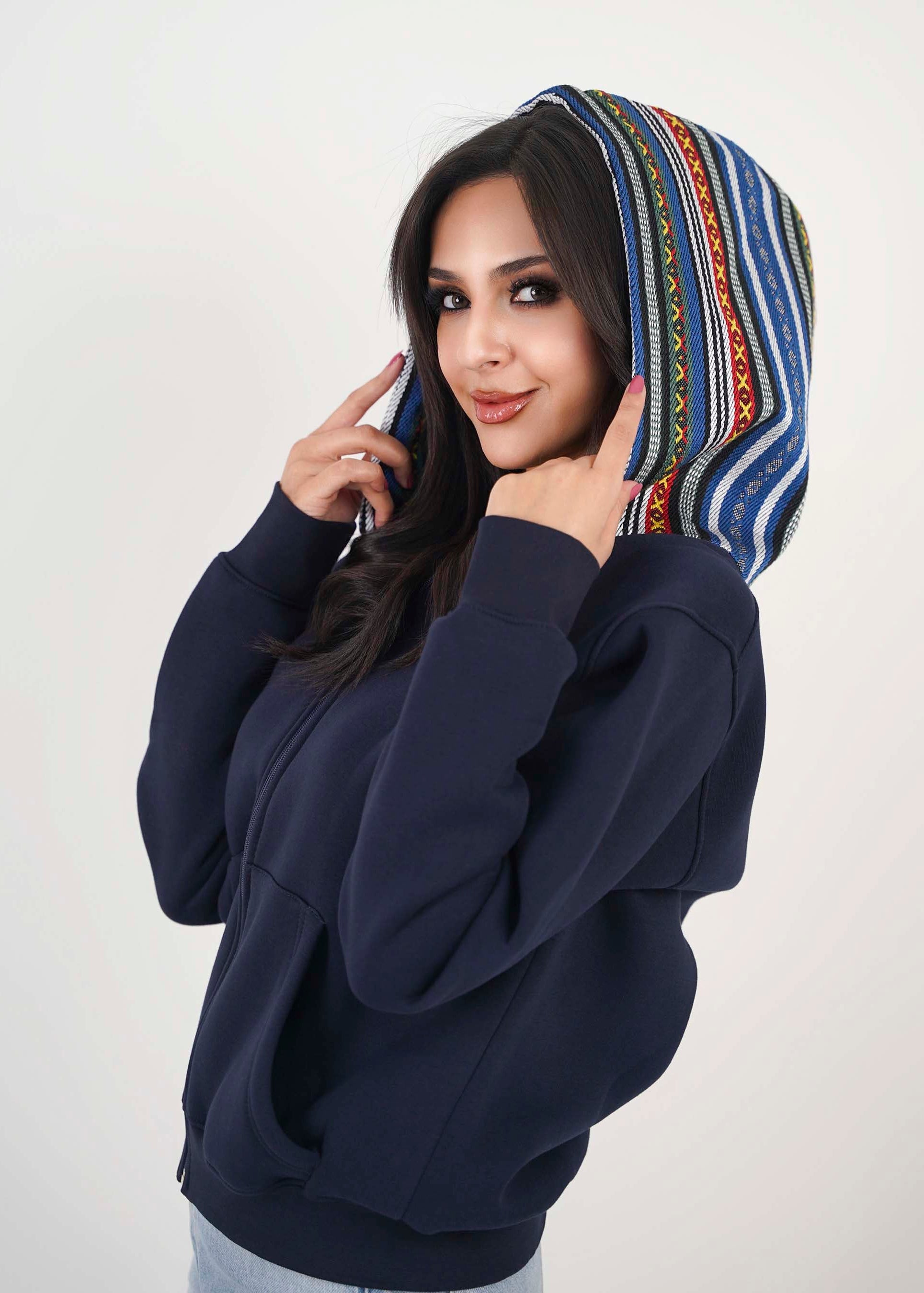 Sadu Hoodie Jacket - Navy- Unisex