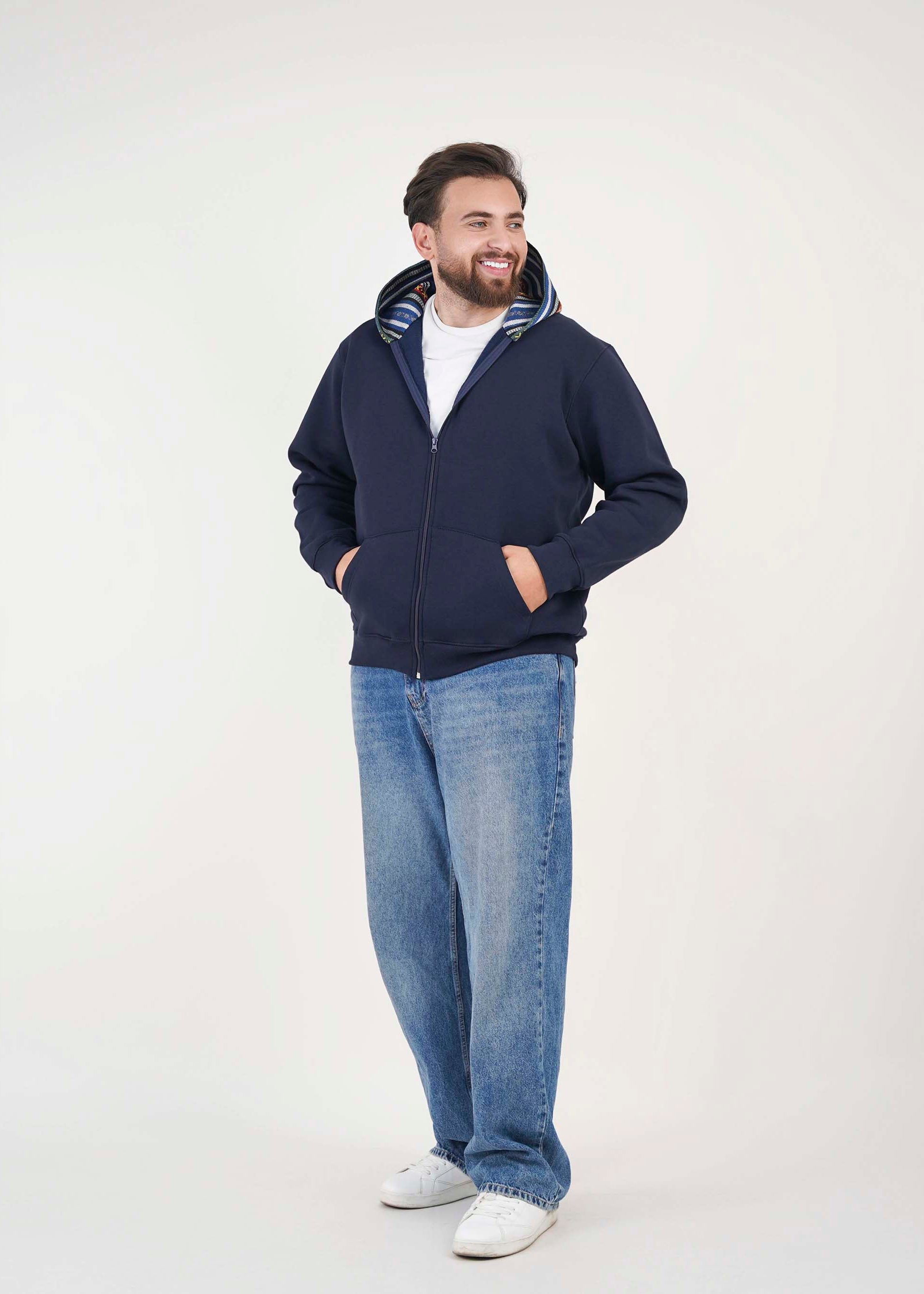 Sadu Hoodie Jacket - Navy- Unisex