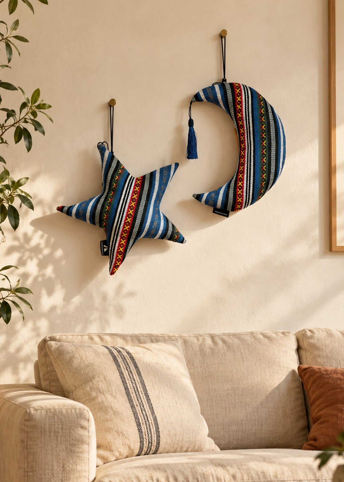 Moon and Star pillow & hanging decor