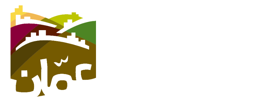 Colorful logo with abstract design and text on a white background