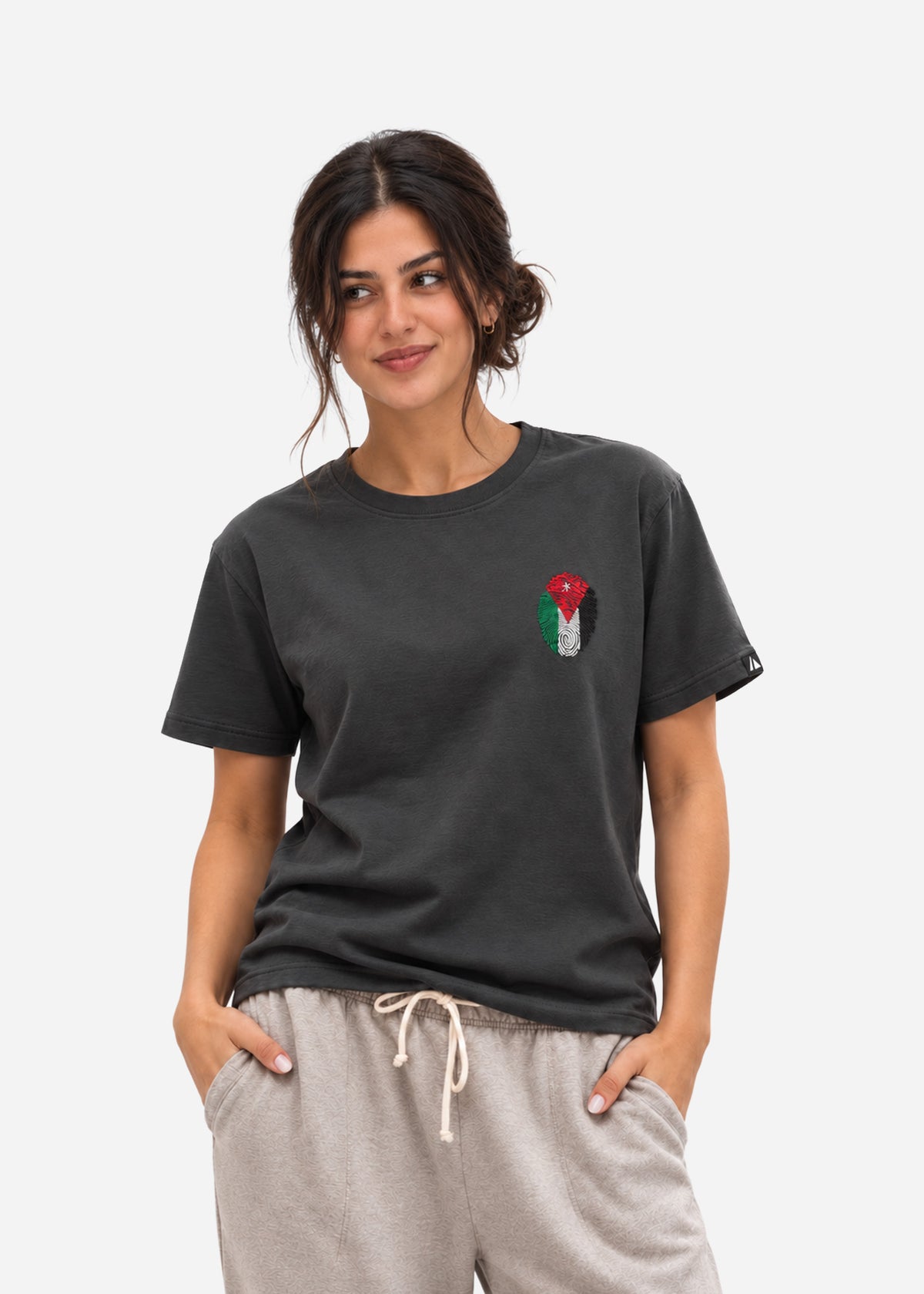 Jordan Flag Fingerprint T-Shirt — Gray