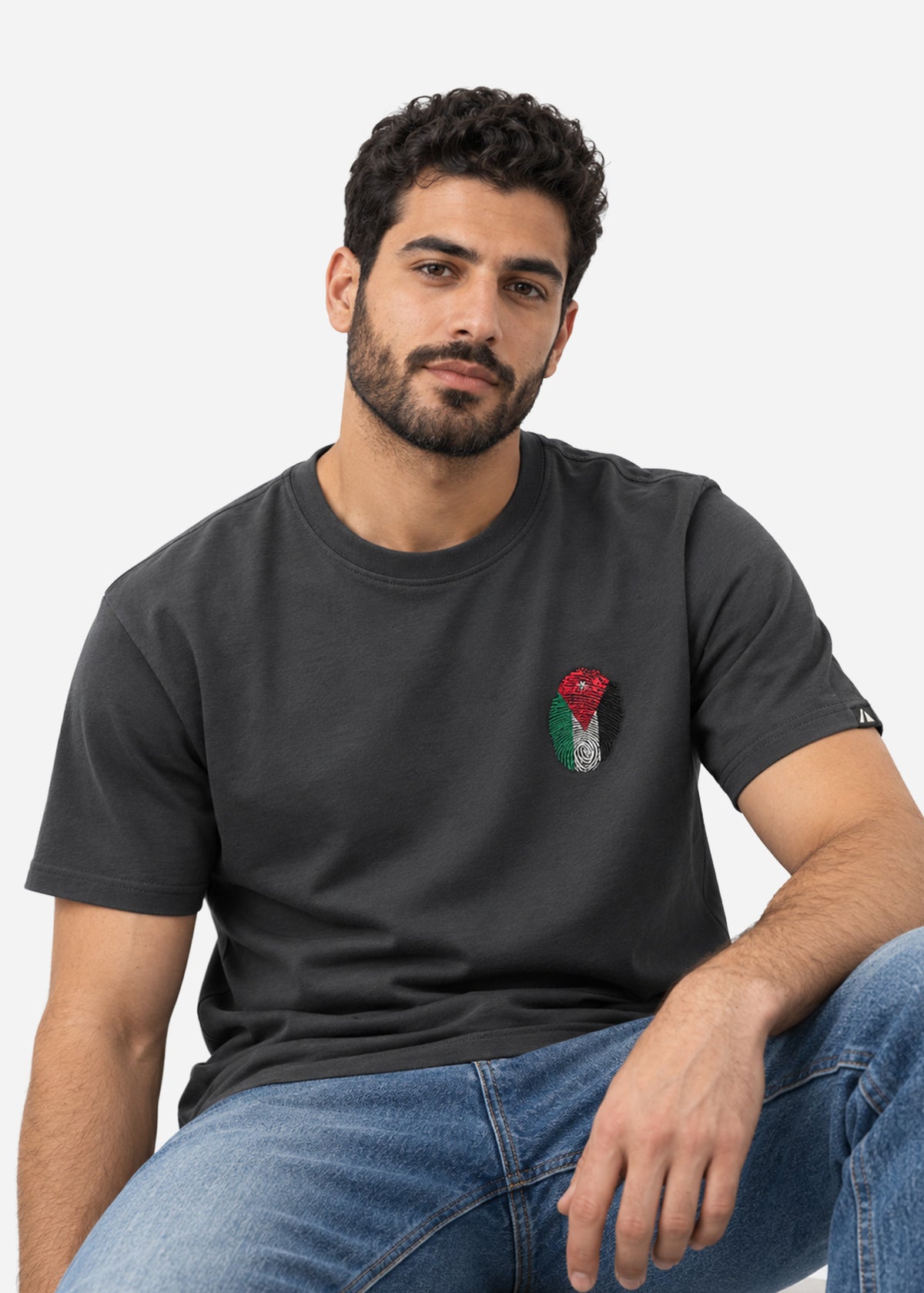 Jordan Flag Fingerprint T-Shirt — Gray