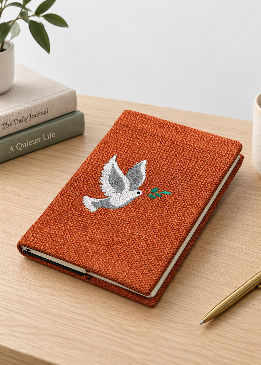 Peace Dove Embroidered Notebook