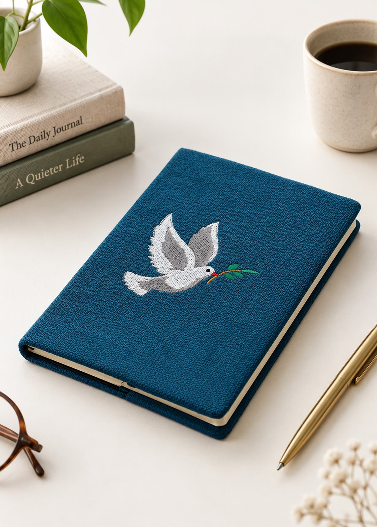 Peace Dove Embroidered Notebook