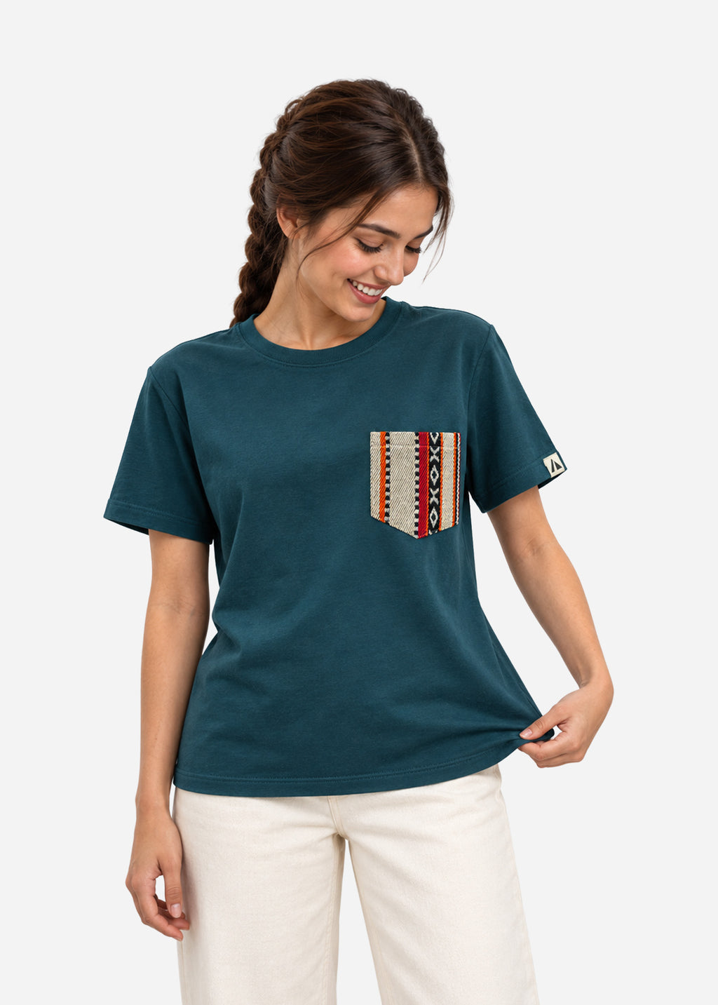 Camiseta multicolor con bolsillo