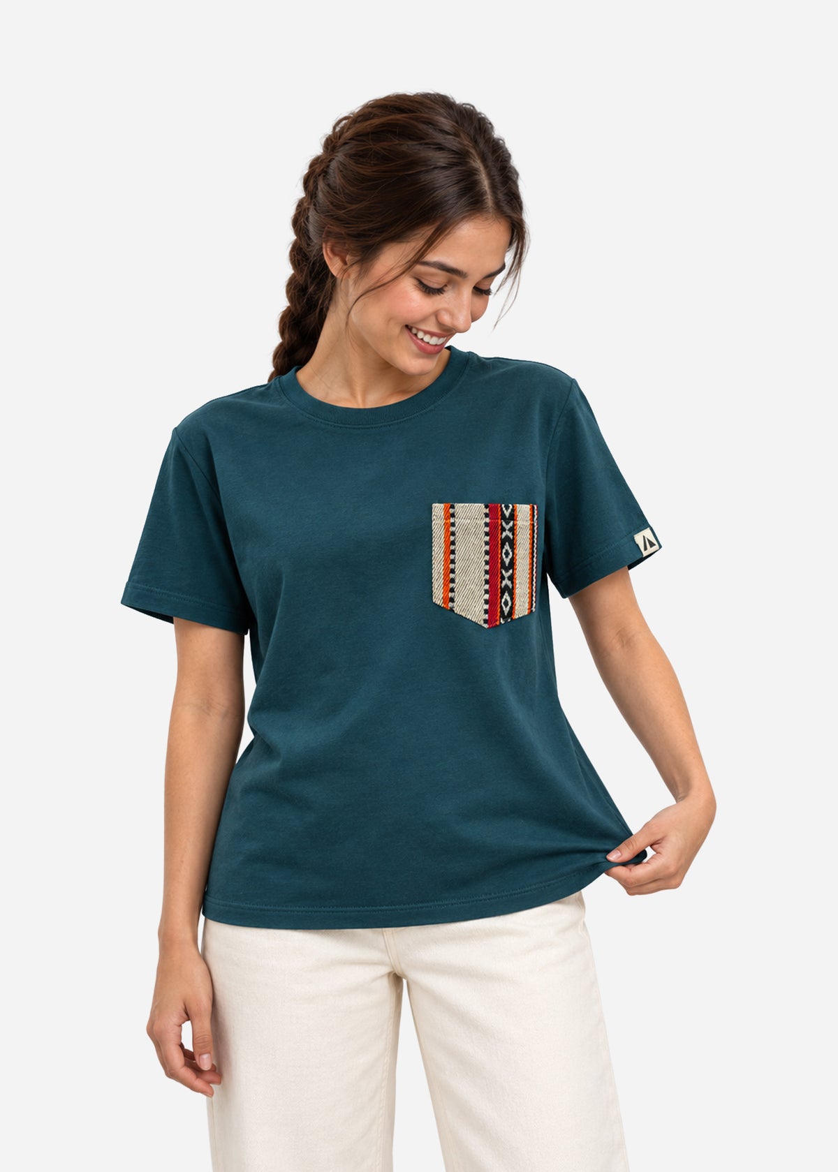 Camiseta multicolor con bolsillo