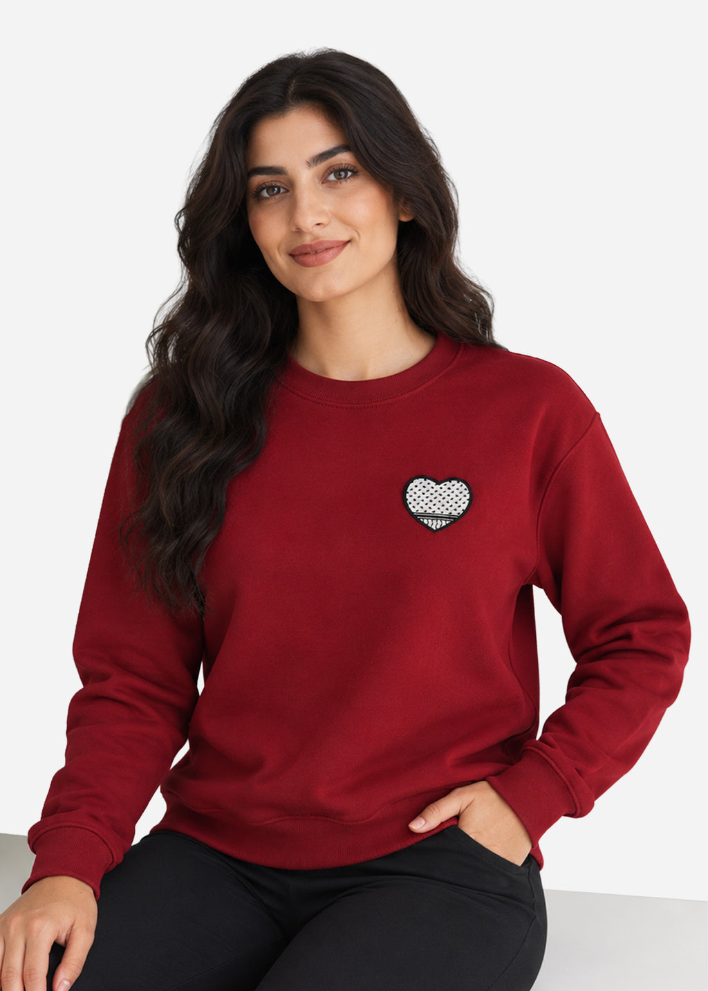 Keffiyeh Heart Sweatshirt