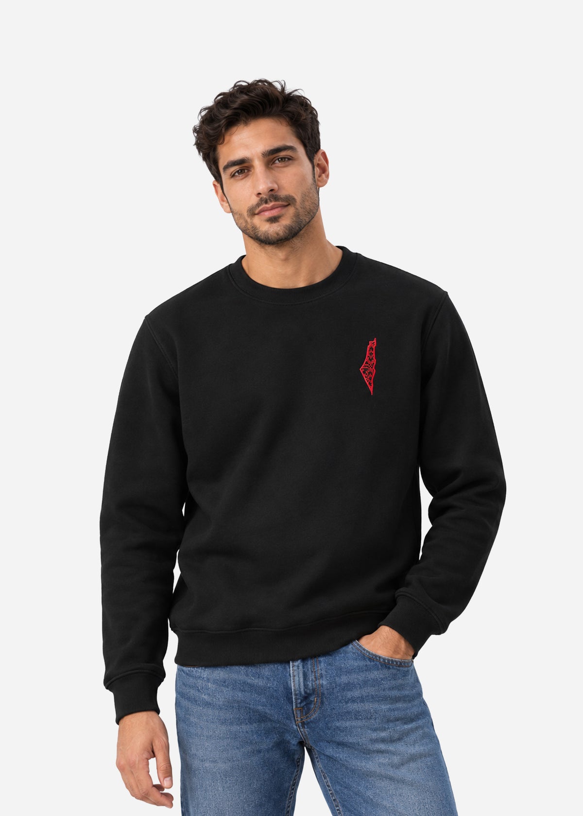 Palestine Map Tatreez Sweatshirt