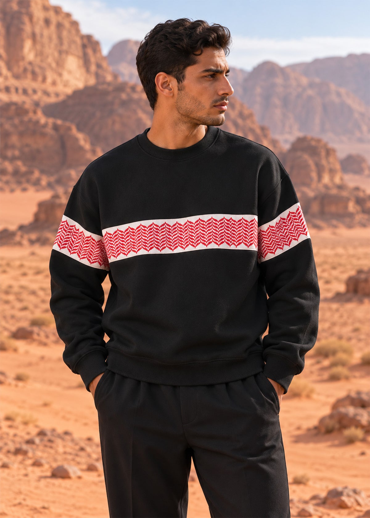 Shemagh Stripe Sweatshirt